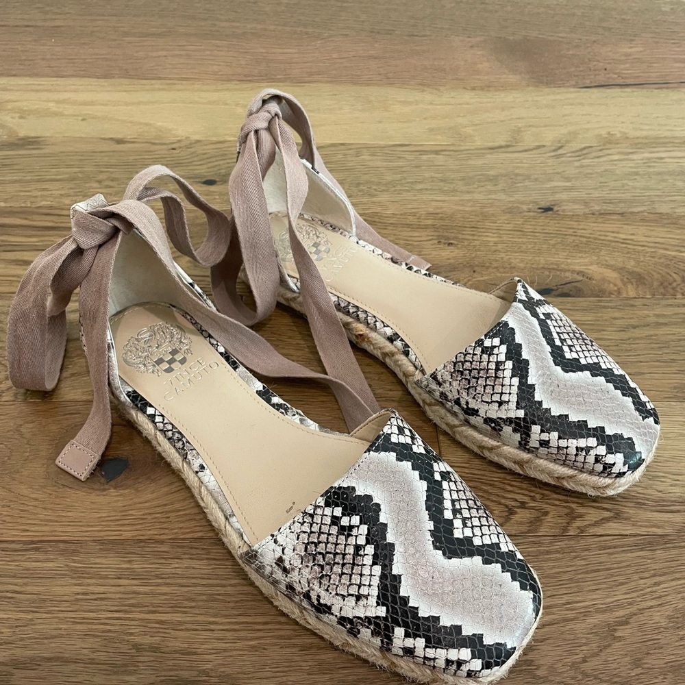 Vince Camuto Jeliany Espadrille Platform Sandal in Taupe/Tone/Snakeskin - Picture 6 of 15
